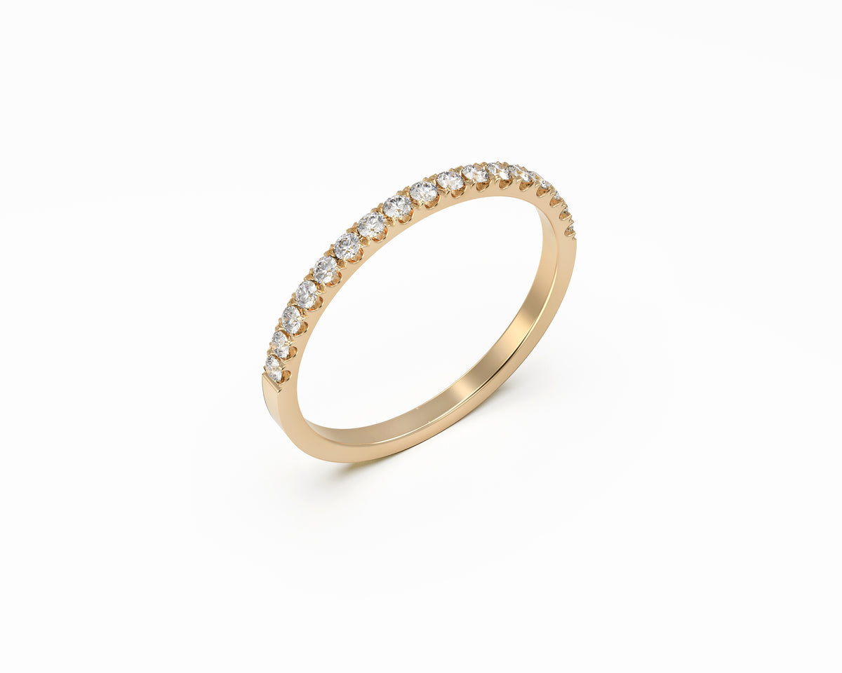 Stackable Sharable Ring with Diamond in 14K Gold