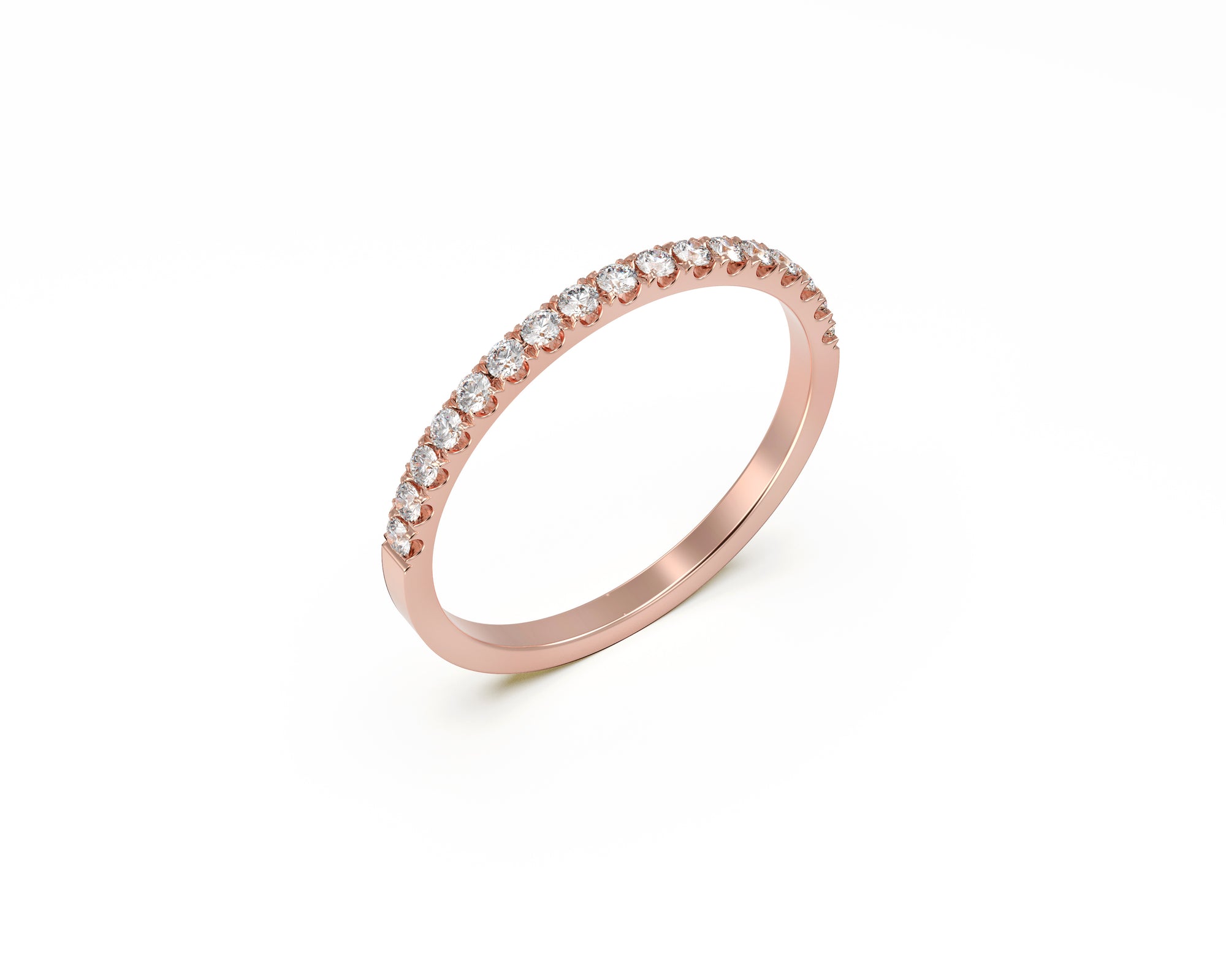 Stackable Sharable Ring with Diamond in 14K Gold