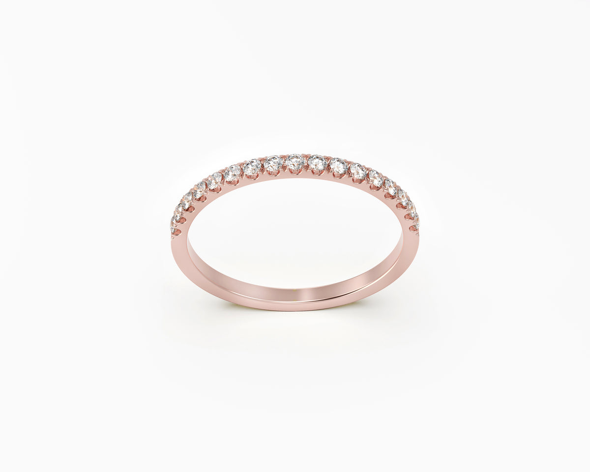 Stackable Sharable Ring with Diamond in 14K Gold