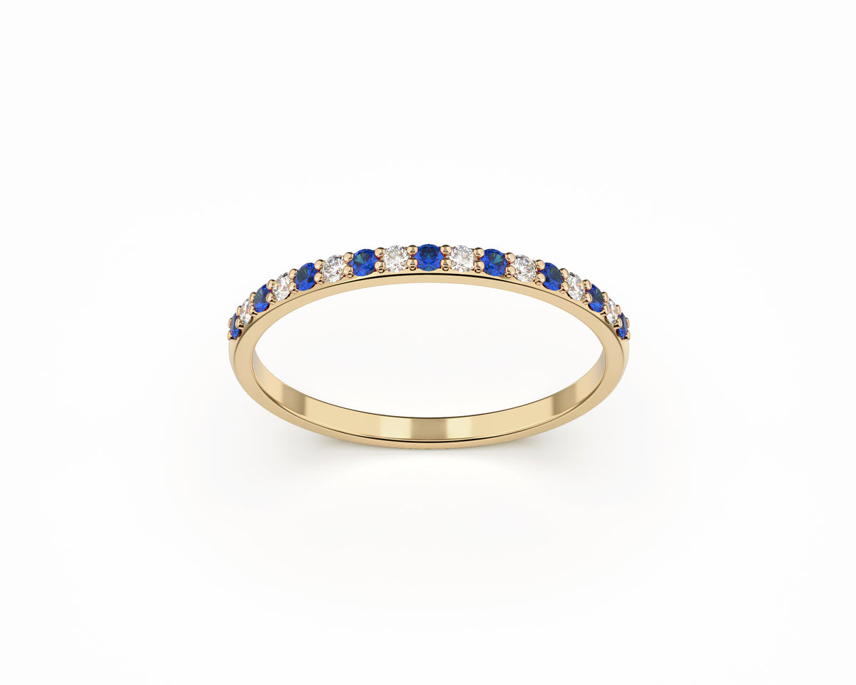 Stackable Sharable Ring with Diamond in 14K Gold