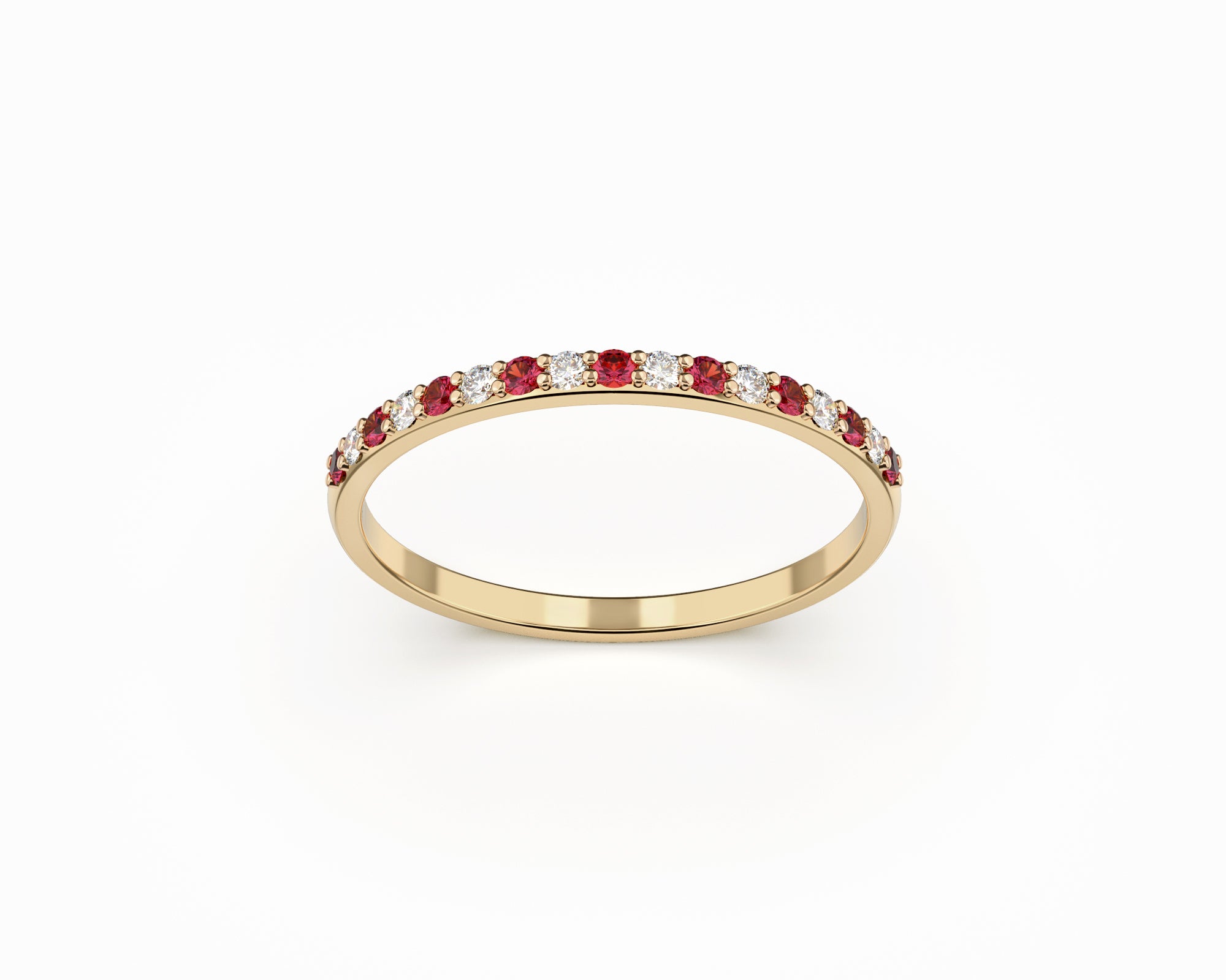 Stackable Sharable Ring with Diamond in 14K Gold