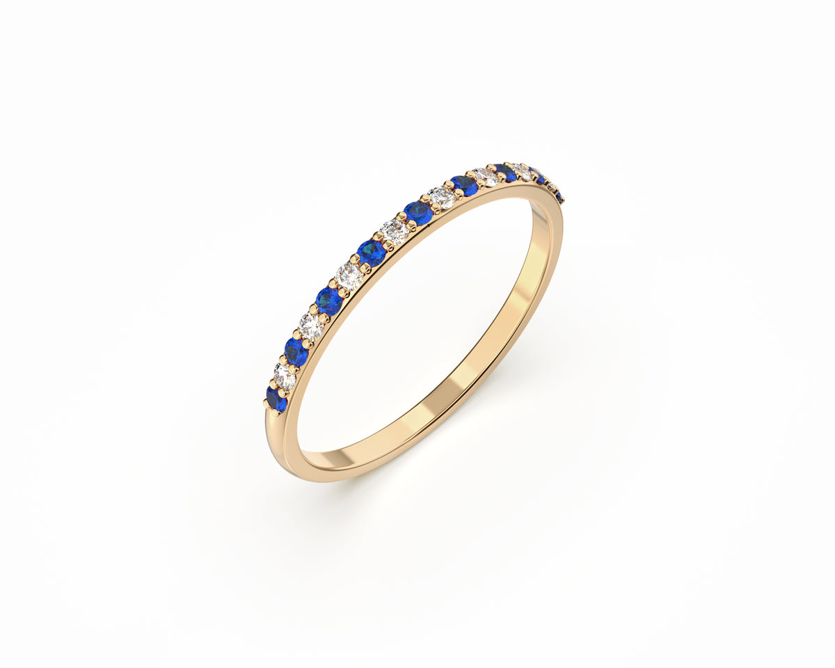 Stackable Sharable Ring with Diamond in 14K Gold