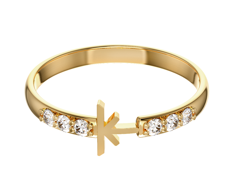 Truss Ring in 18 K and Diamonds