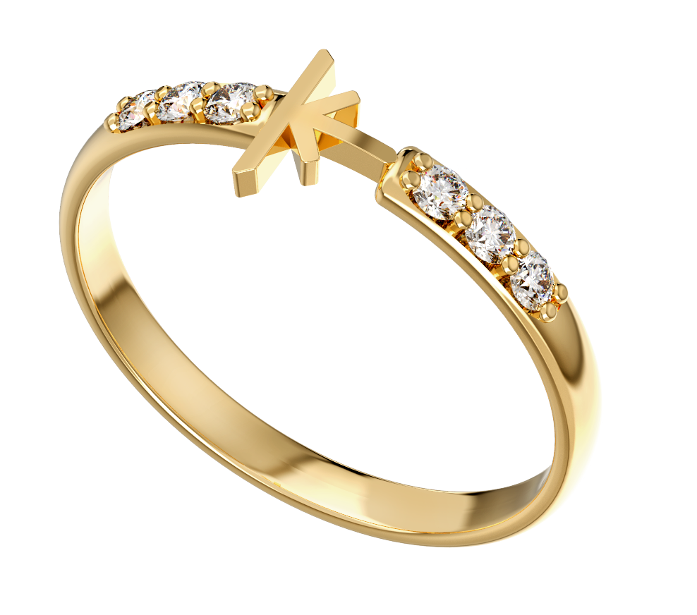 Truss Ring in 18 K and Diamonds