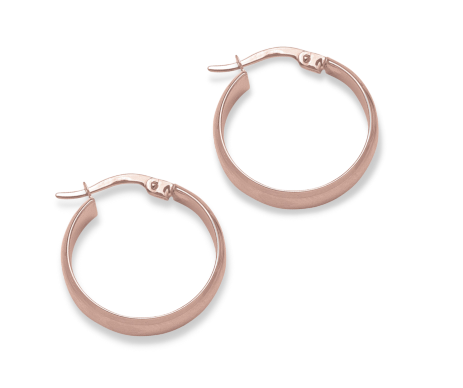 Small Wide Round Hoop Earring in 14k Gold, 5mm