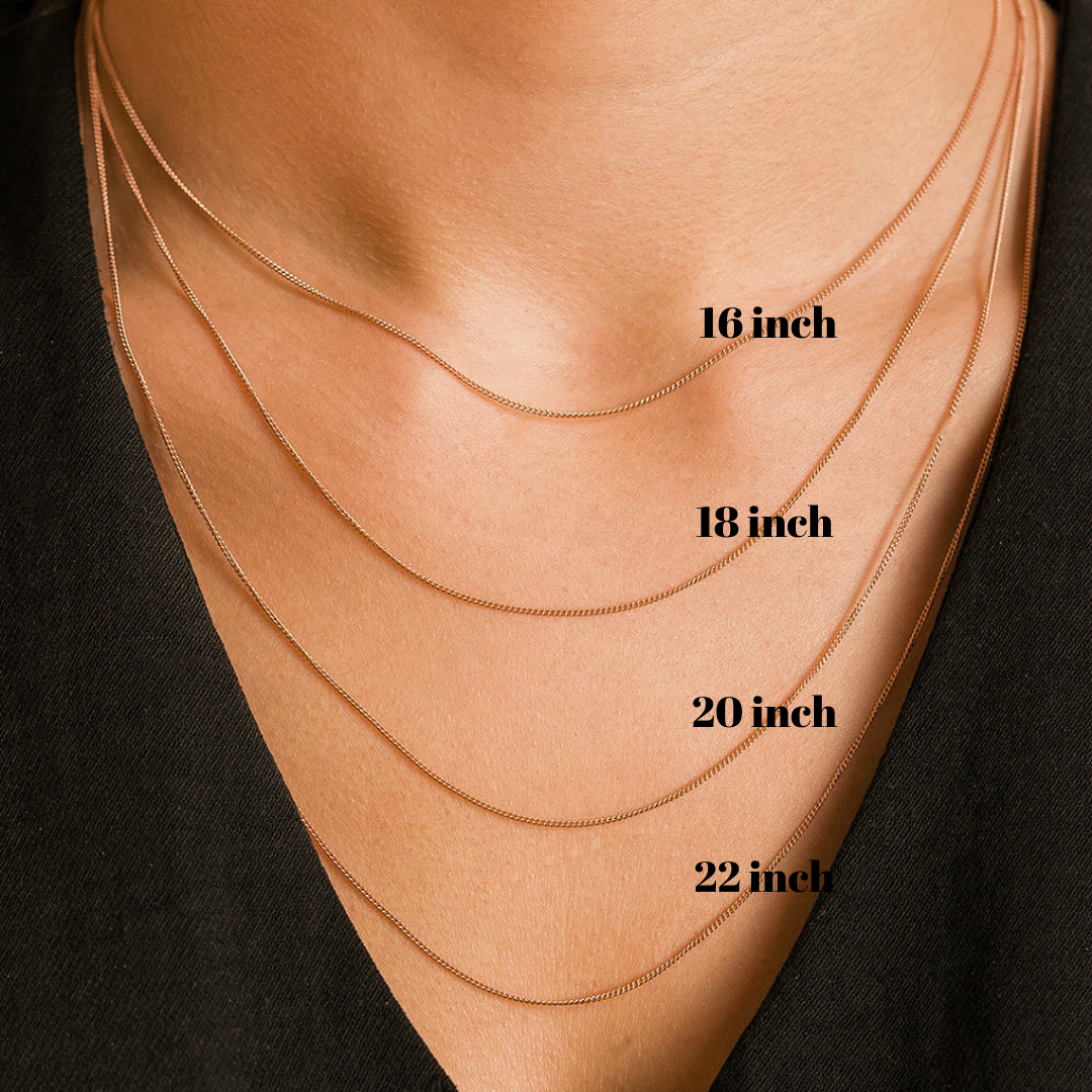 Thin Curb Link Necklace in 18K Gold