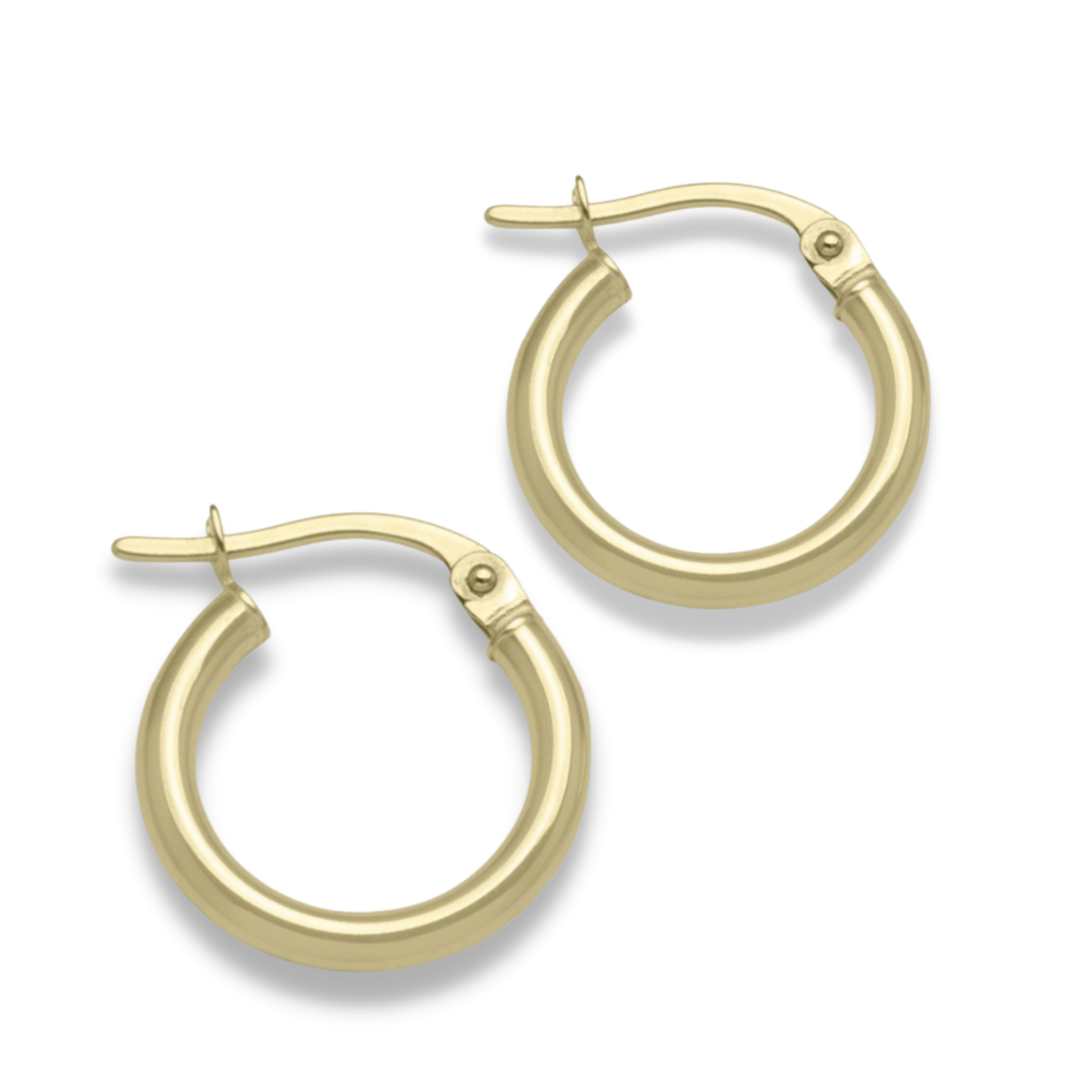 Small Round Hoop Earring in 14K &amp; 10K Gold