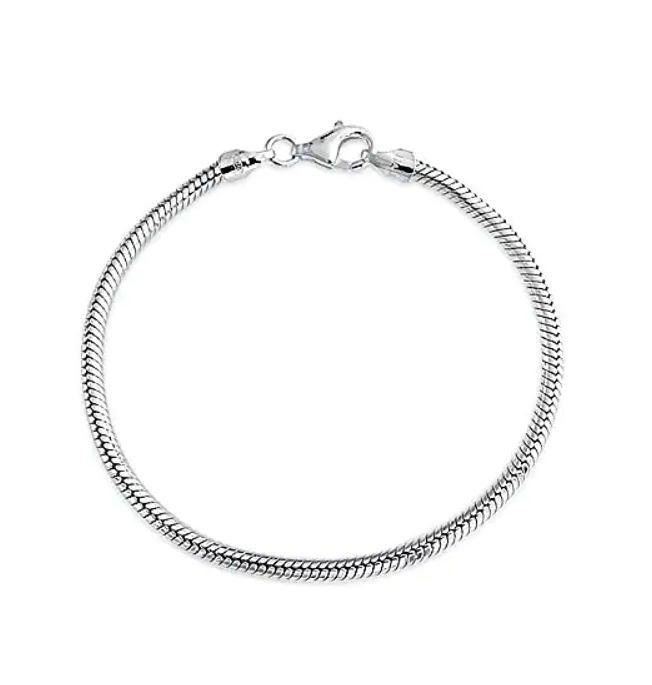 Snake Chain Bracelet in Sterling Silver,5mmW