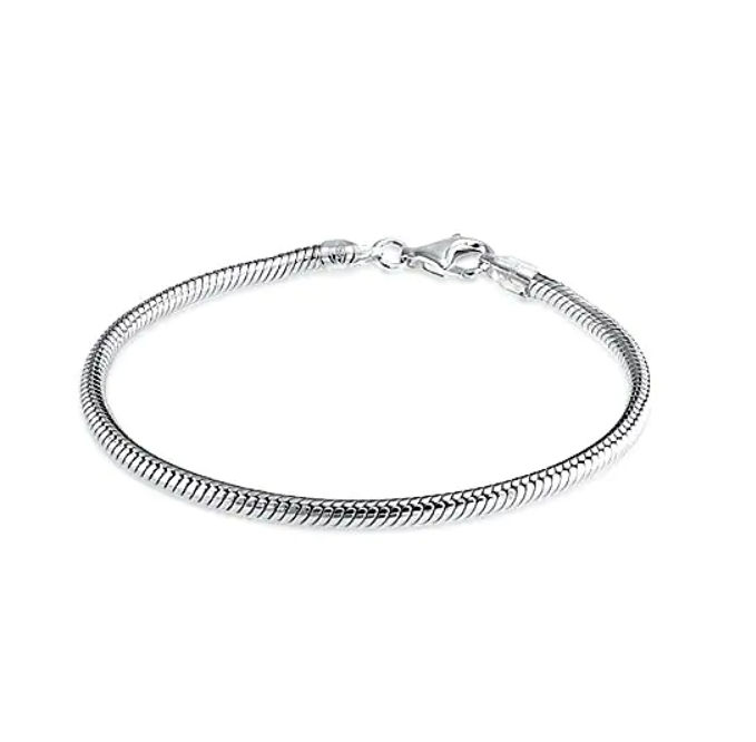 Snake Chain Bracelet in Sterling Silver,5mmW