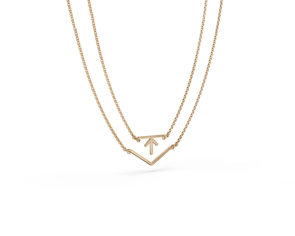 Truss 2 Shareble Necklace in 18 K Yellow Gold, 15mm