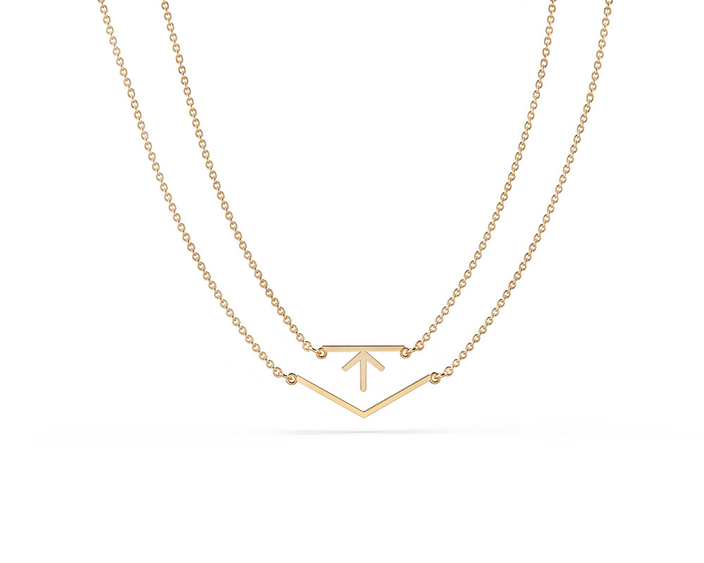 Bold Truss 2 Shareble Necklace in 18 K Yellow Gold, 30mmL