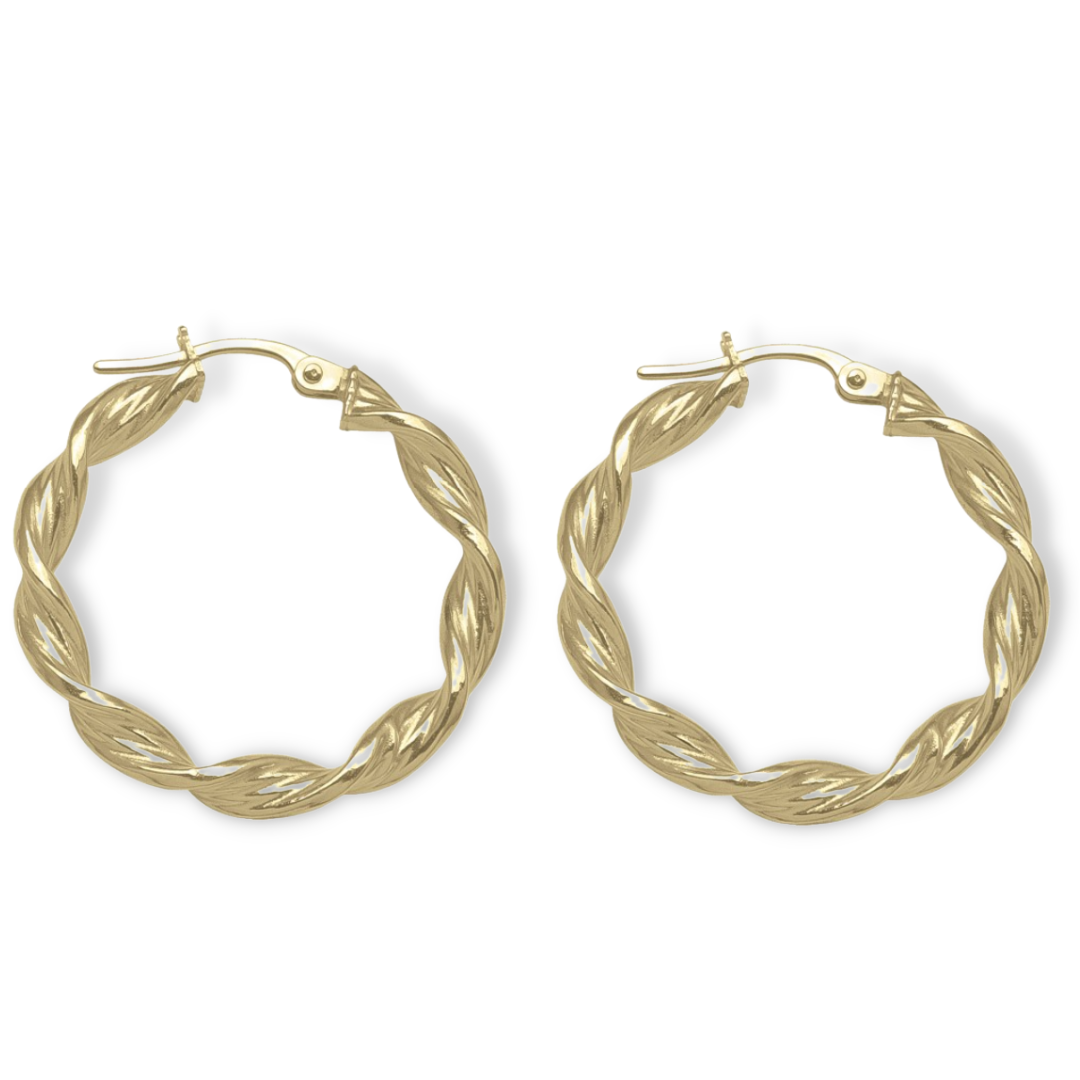 Large Twisted Hoop Earring in 14K Gold FOURTRUSS