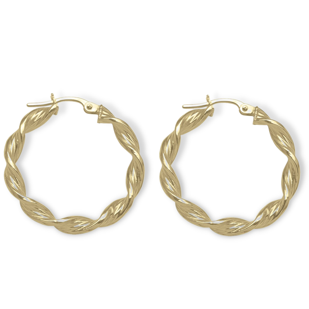 Large Twisted Hoop Earring in 14K Gold