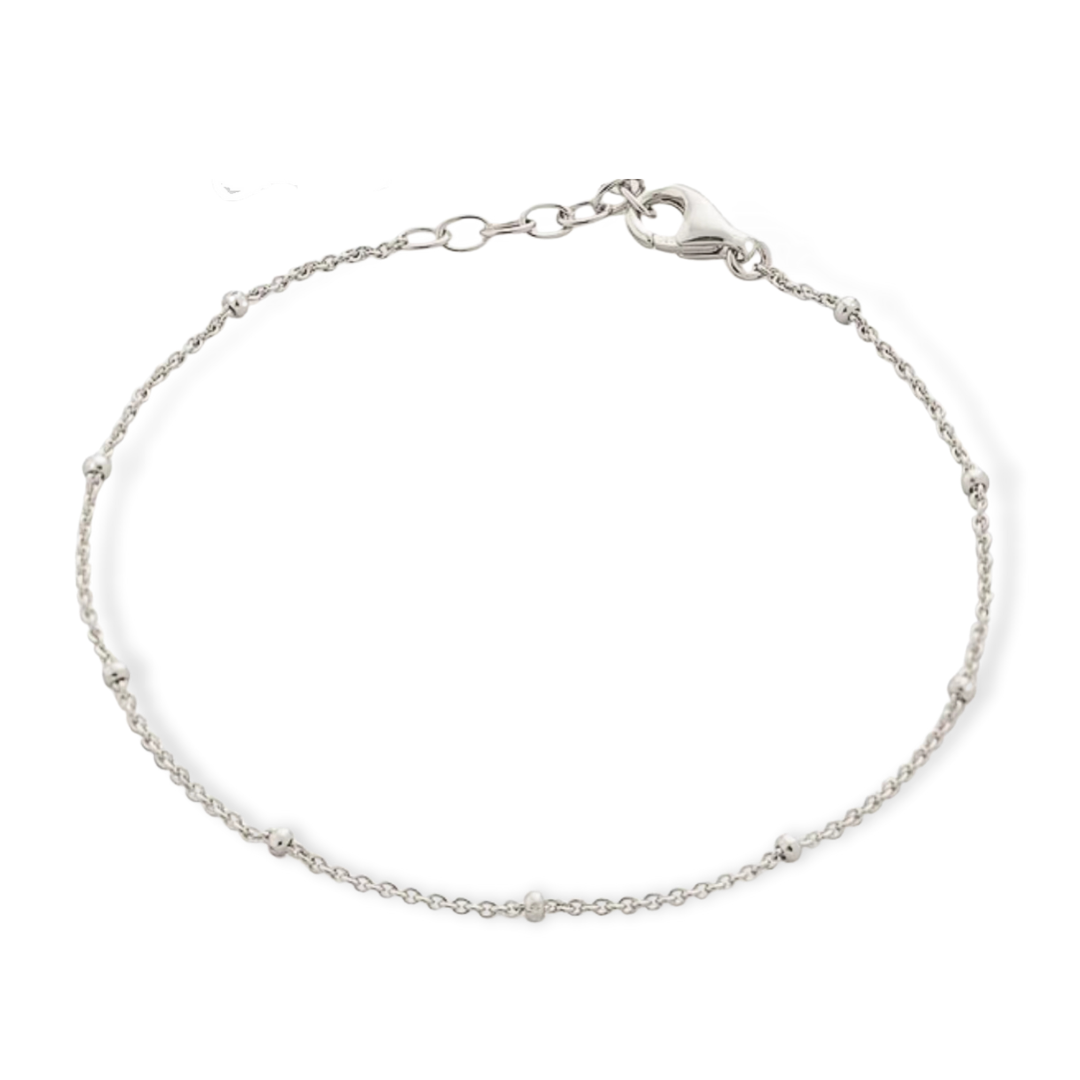 Strata Two Layers Curb link Anklet in Sterling Silver