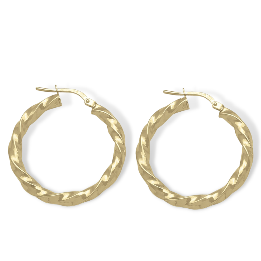 Medium Twisted Hoop Earring in 14K Gold