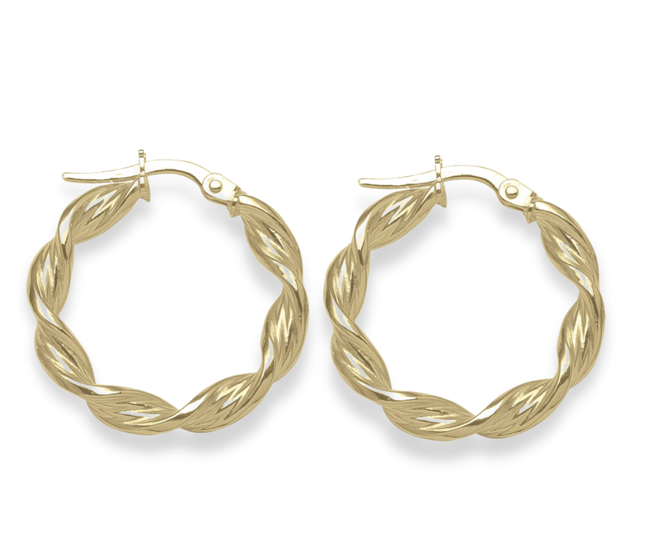 Medium Twisted Hoop Earring in 14K Gold