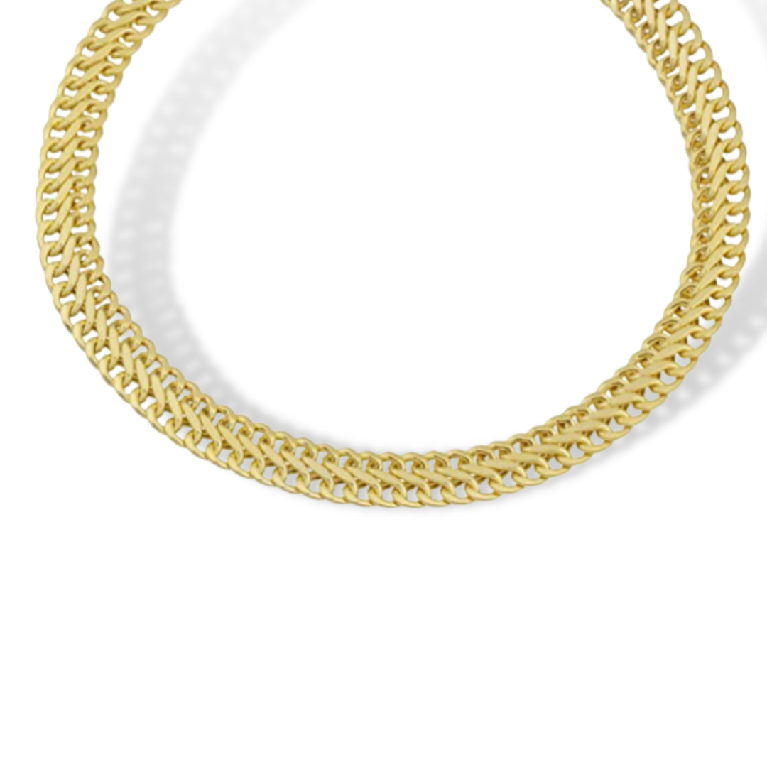 Double Link Chain Necklace in 14K Gold
