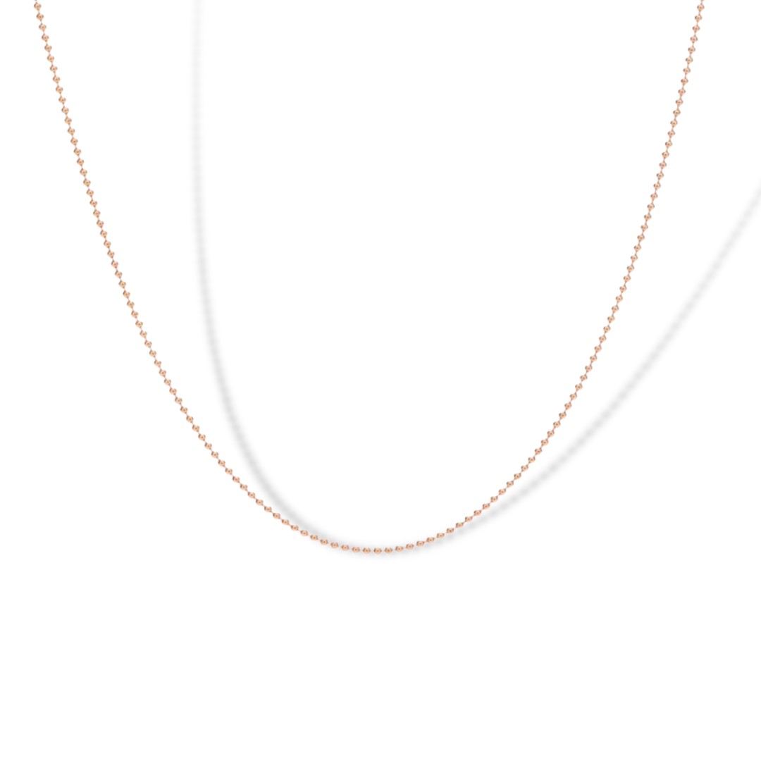 Round Bead Necklace in 18K Gold