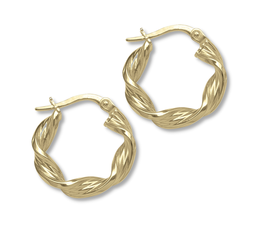Twisted Hoop Earring in 14K Gold