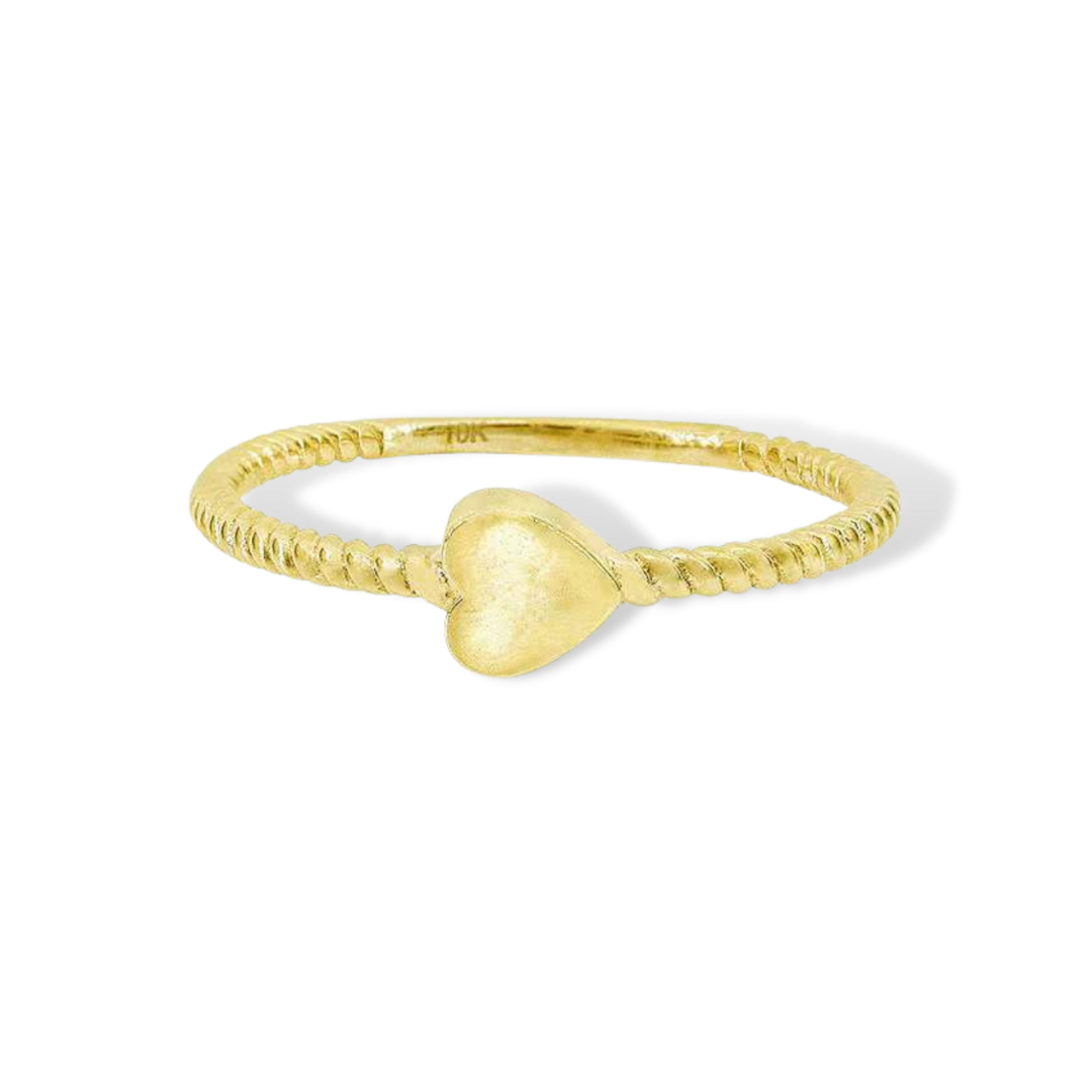 Rope Heart Signet Stackable Ring