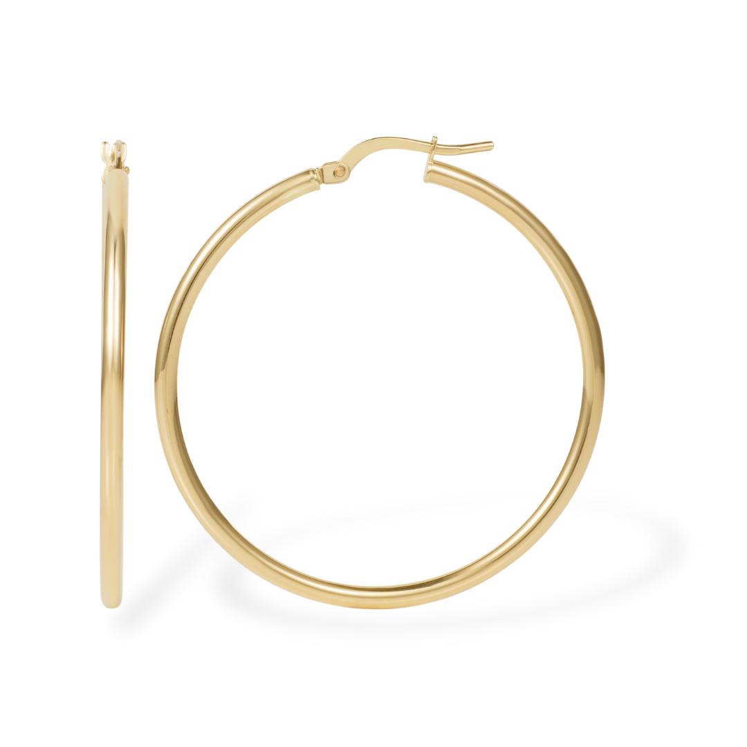 Large Round Hoop Earring in 14k Gold