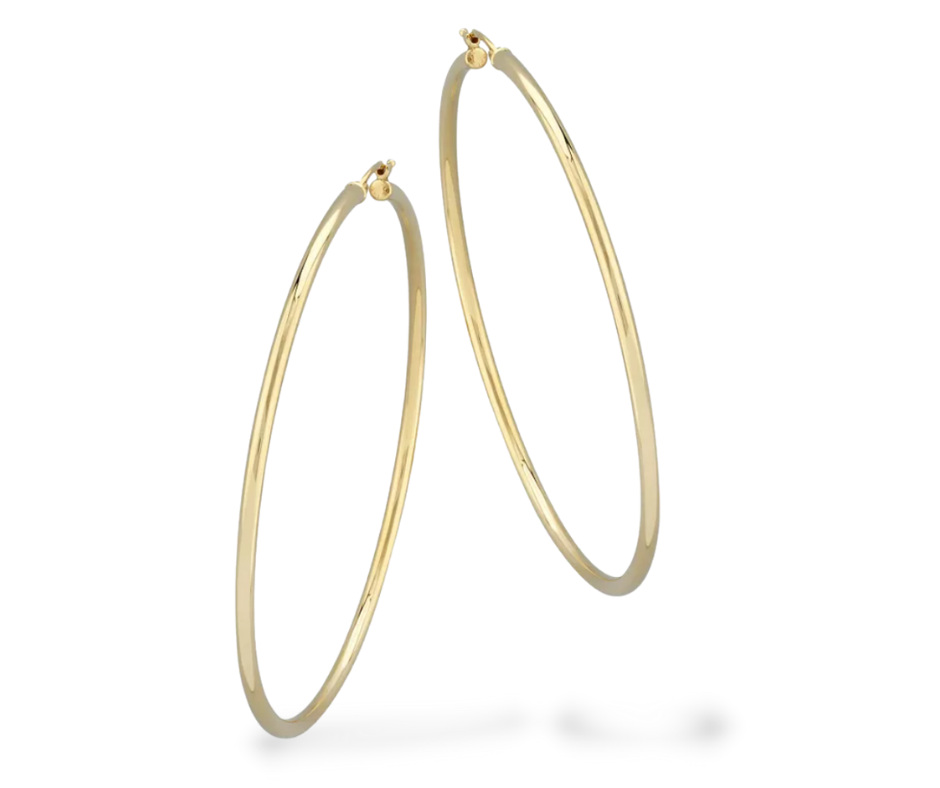 Oversize Round Hoop Earring in 14k Gold