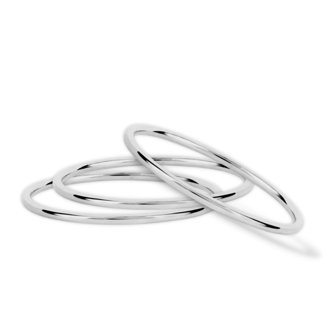 Strata Six Rings Set in Sterling Silver