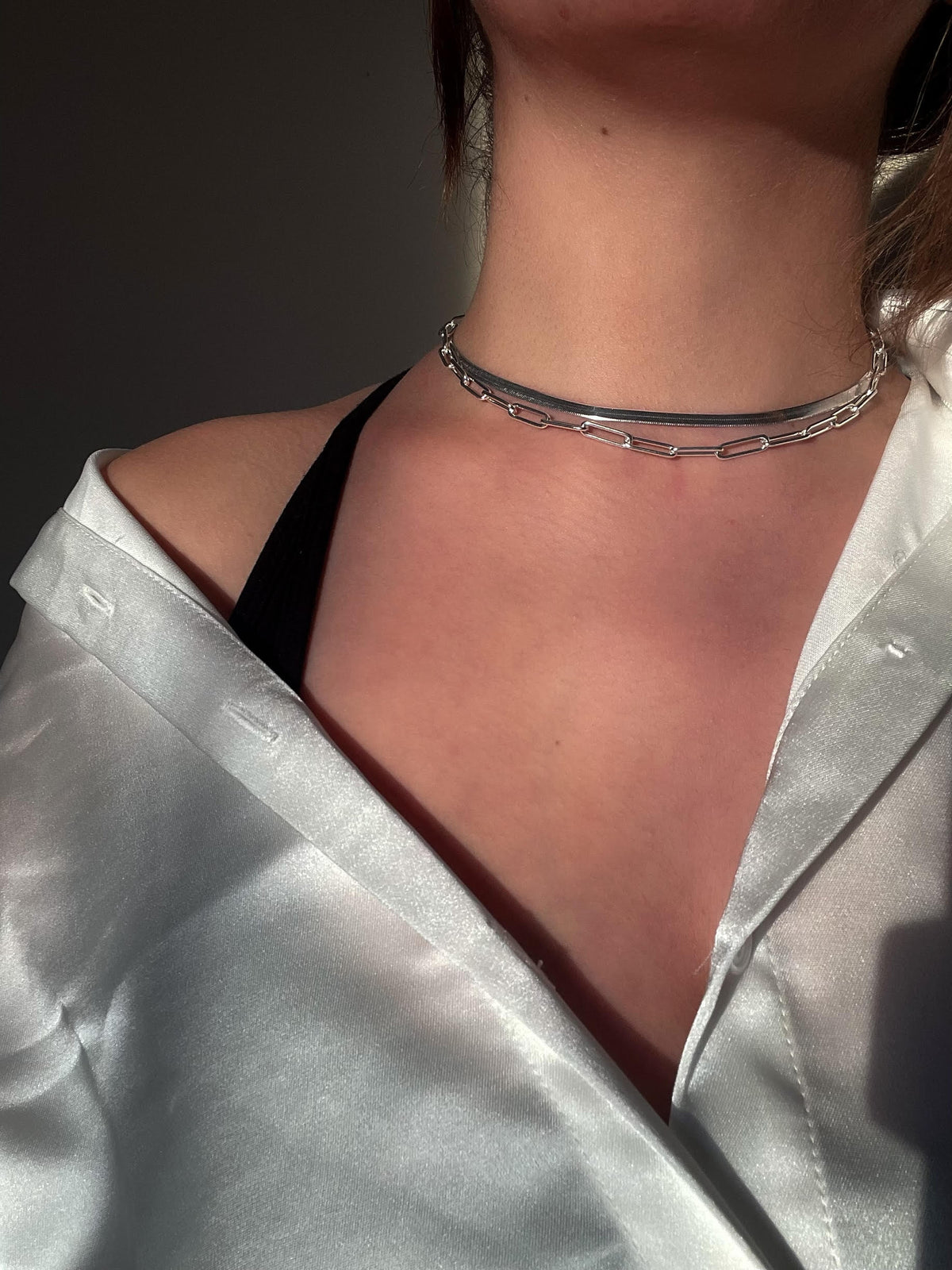 Wide Harringbon Chain in Sterling Silver, 5.3mmW