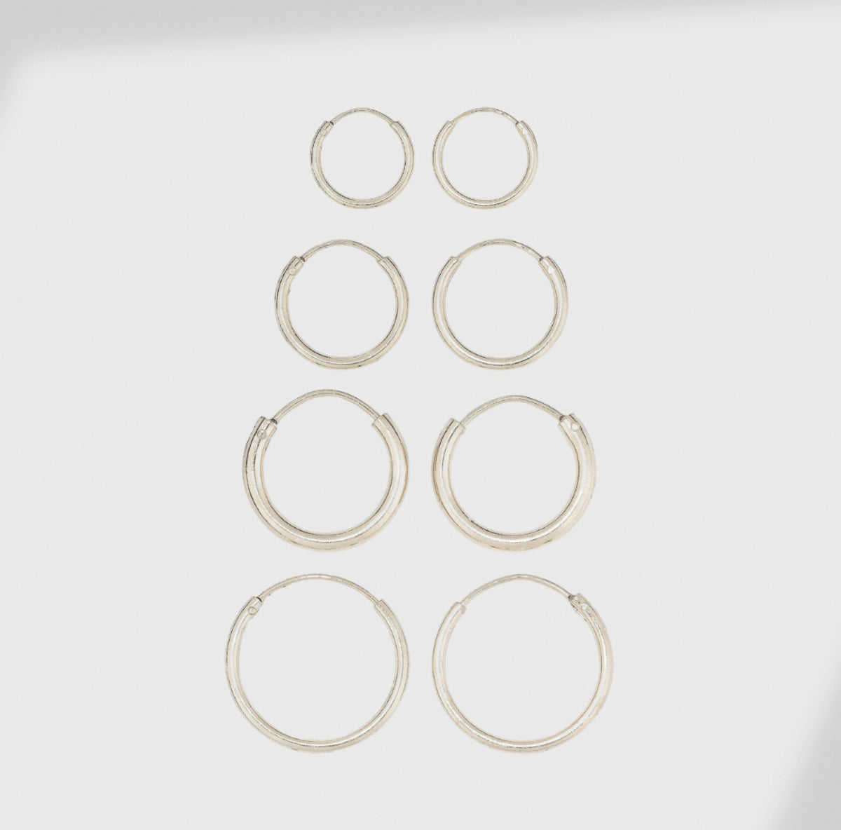 Strata 4 Layers Endless Hoop Earrings in Sterling Silver