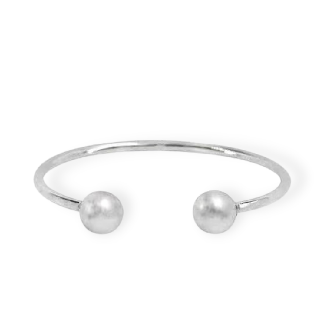 Bold Bead bangle in Sterling Silver