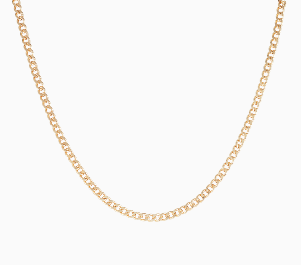 Curb Link Necklace in 14K Gold