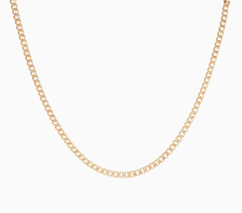 Medium Curb Link Necklace in 14K Gold