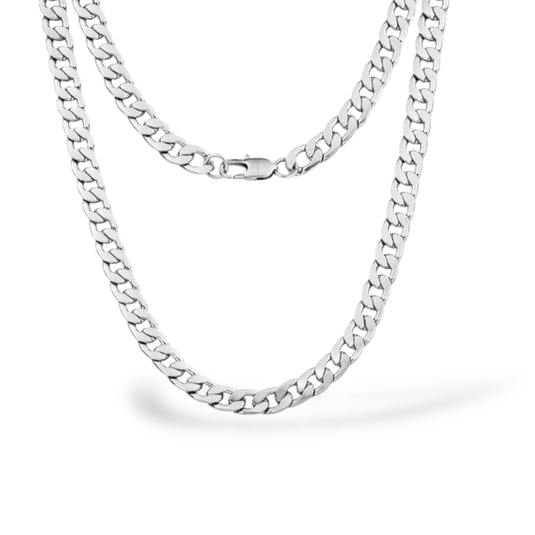 Curb Chain in Sterling Silver, 8MM