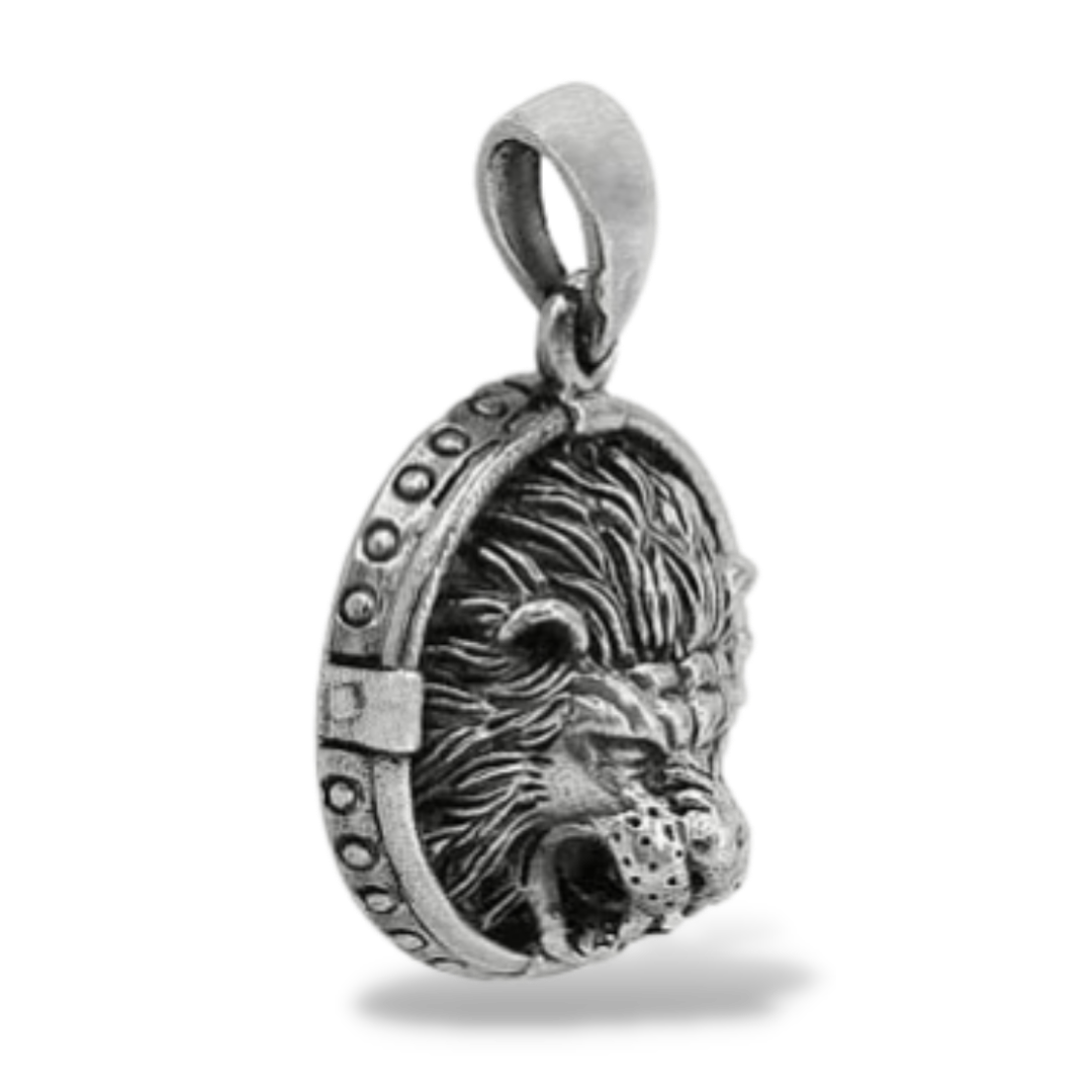 Conquertime Lion Amulet in Sterling Silver